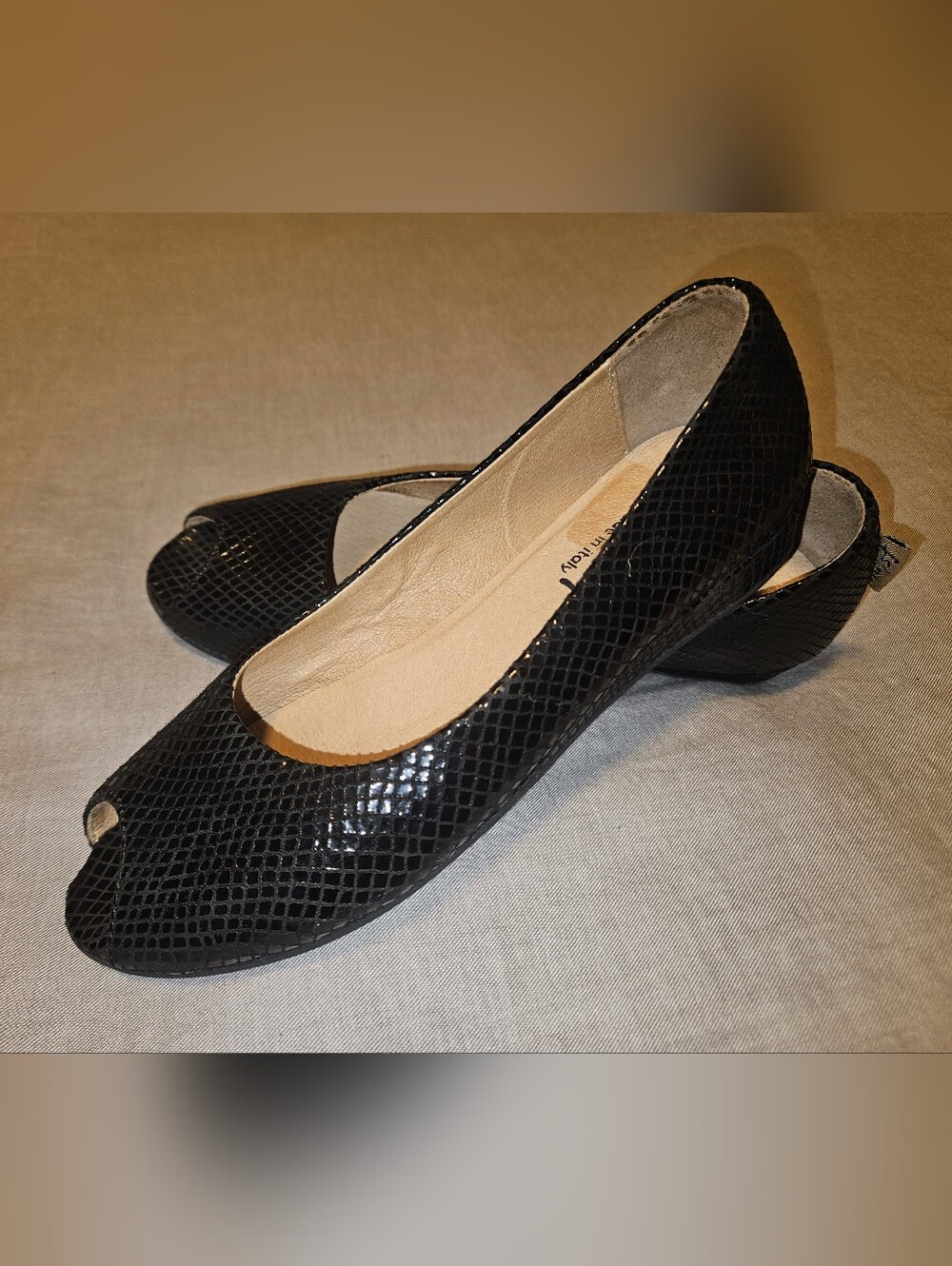 French Sole Zeppa Peep Toe